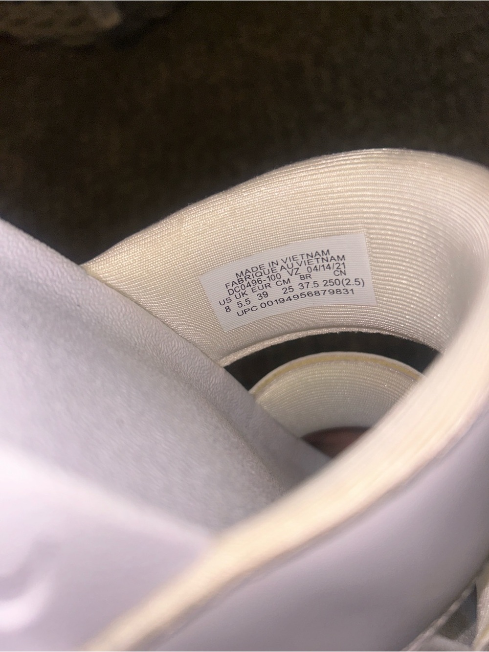 Nike White Slide Sandals with Black Logo - Picture 3 of 3